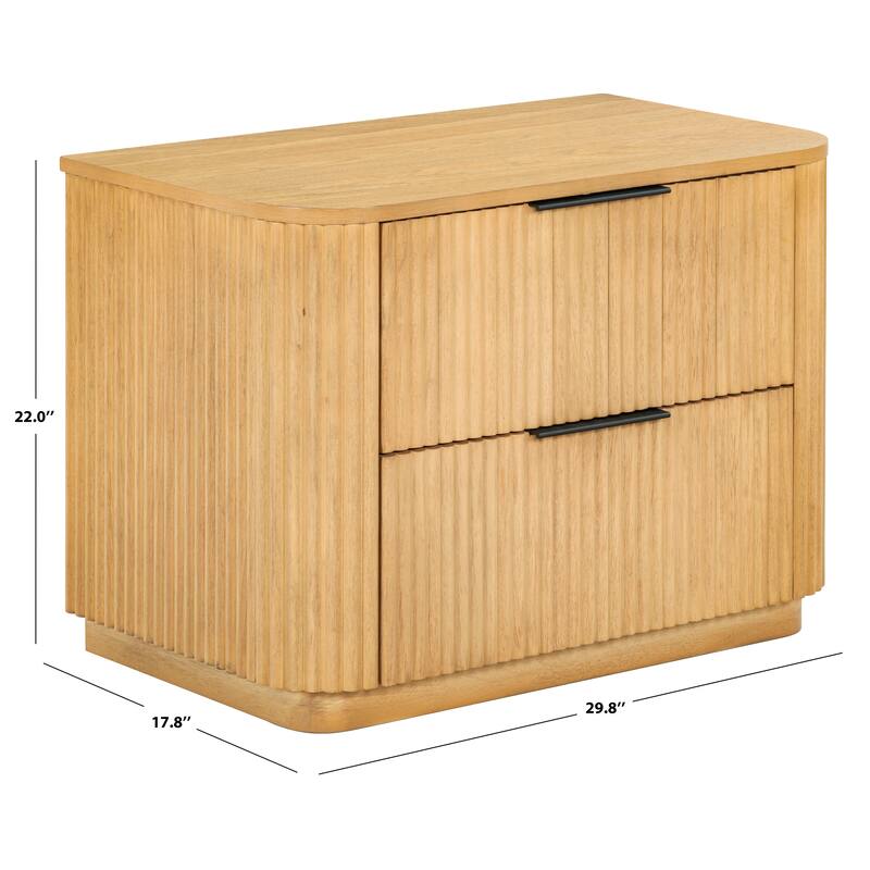 SAFAVIEH Couture Barrymore Reeded Wood 2-Drawer Nightstand