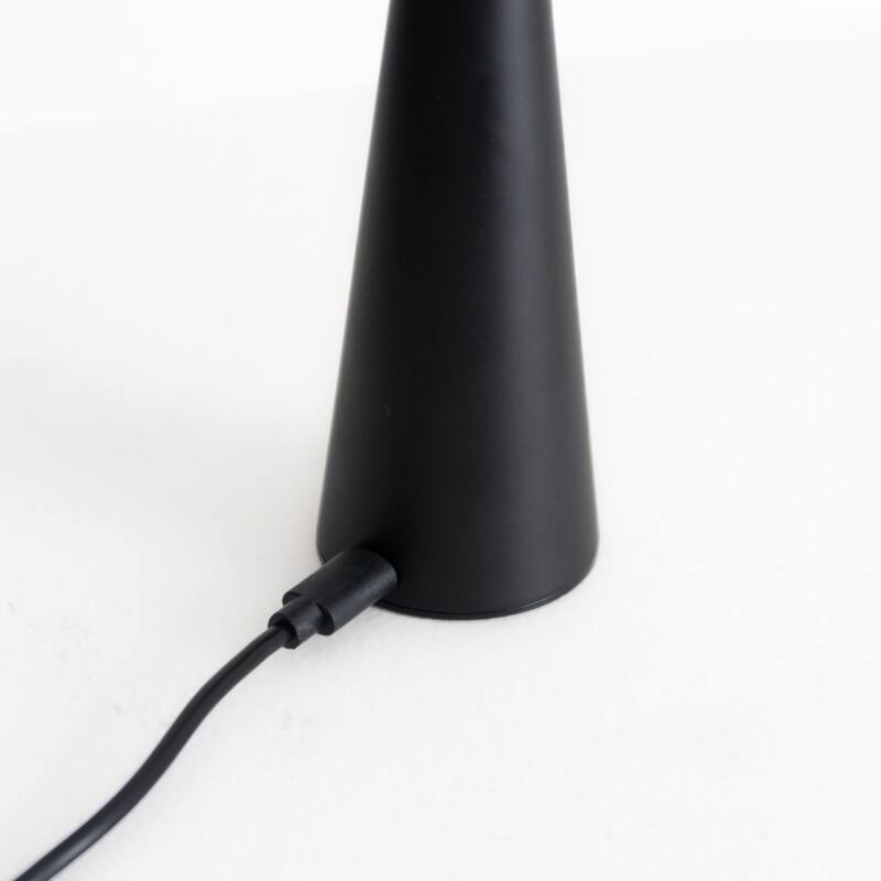 Brightech Enoki LED Classic Matte Black Modern Industrial Empire Dimmable Bedside Nightstand Desk Lamp