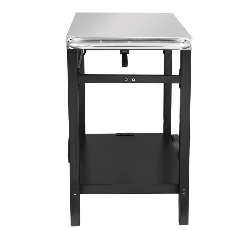 Royal Gourmet Double Shelf Movable Dining Cart Work Table with Handle