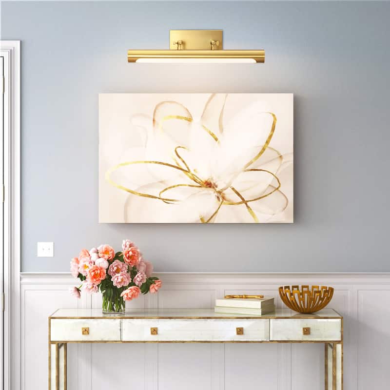 23.6" 1-Light Modern Gold/Black Adjustable Cylinder Wall Mounted LED Picture Light/Vanity Light for Bathroom, Bedroom