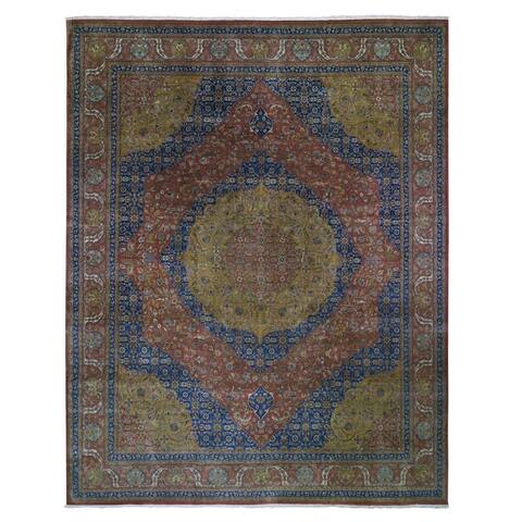 Shahbanu Rugs Oversized Tabriz 300 KPSI New Zealand Wool Hand Knotted Oriental Rug (12'0" x 15'0") - 12'0" x 15'0"