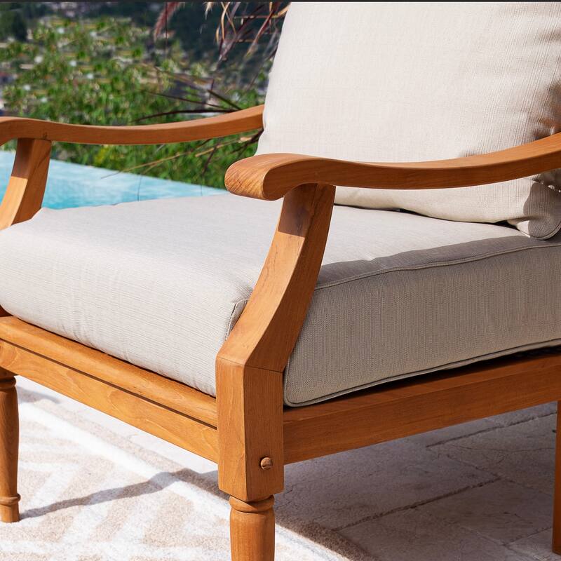 Cambridge Casual Livingston Teak Outdoor Club Chair with Cushion