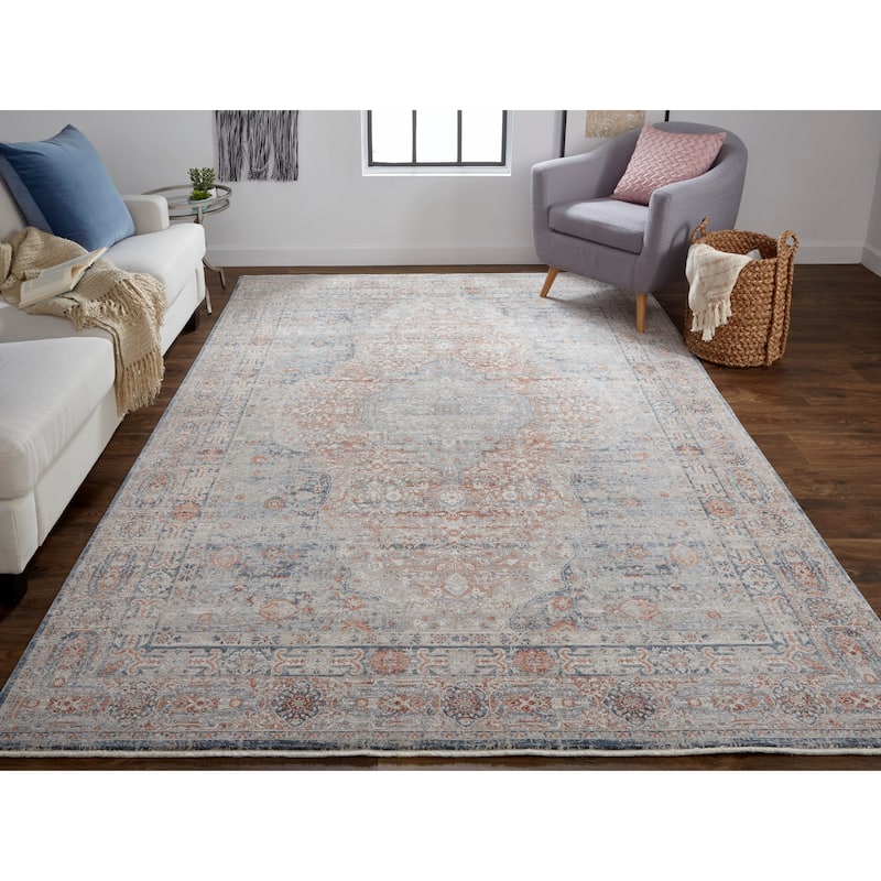 Grand Bazaar Gilford Machine Made Medallion Transitional Area Rug