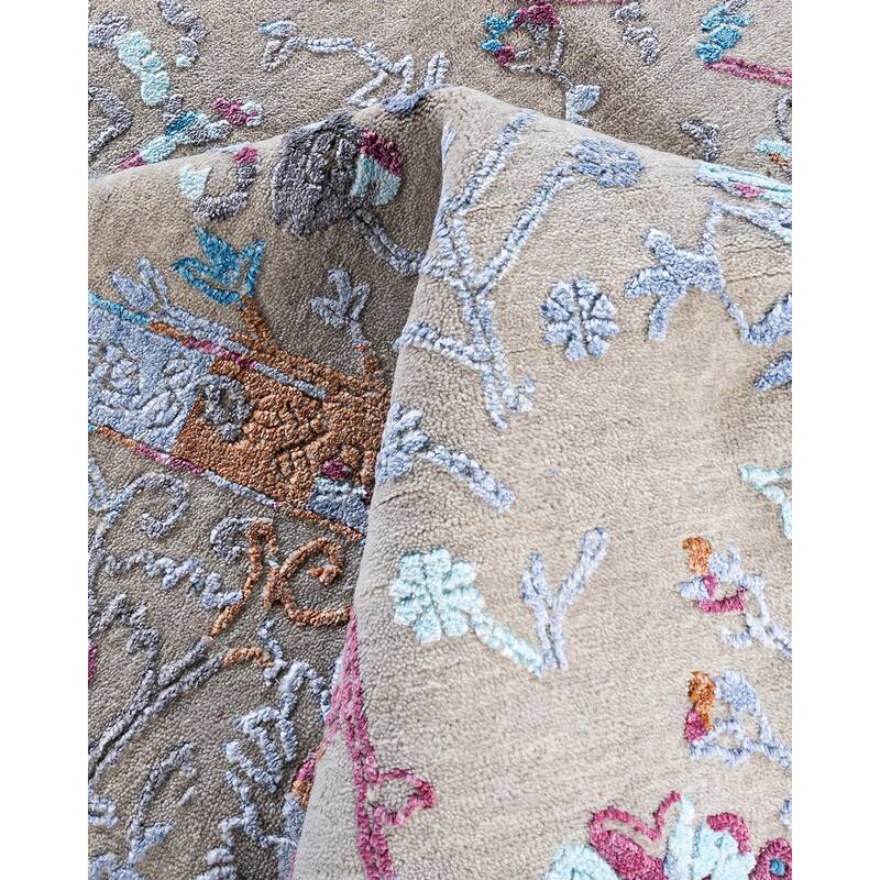 Ikat One-of-a-Kind Handmade Area Rug - Gray, 7' 10" x 10' 0" - 7' 10" x 10' 0"