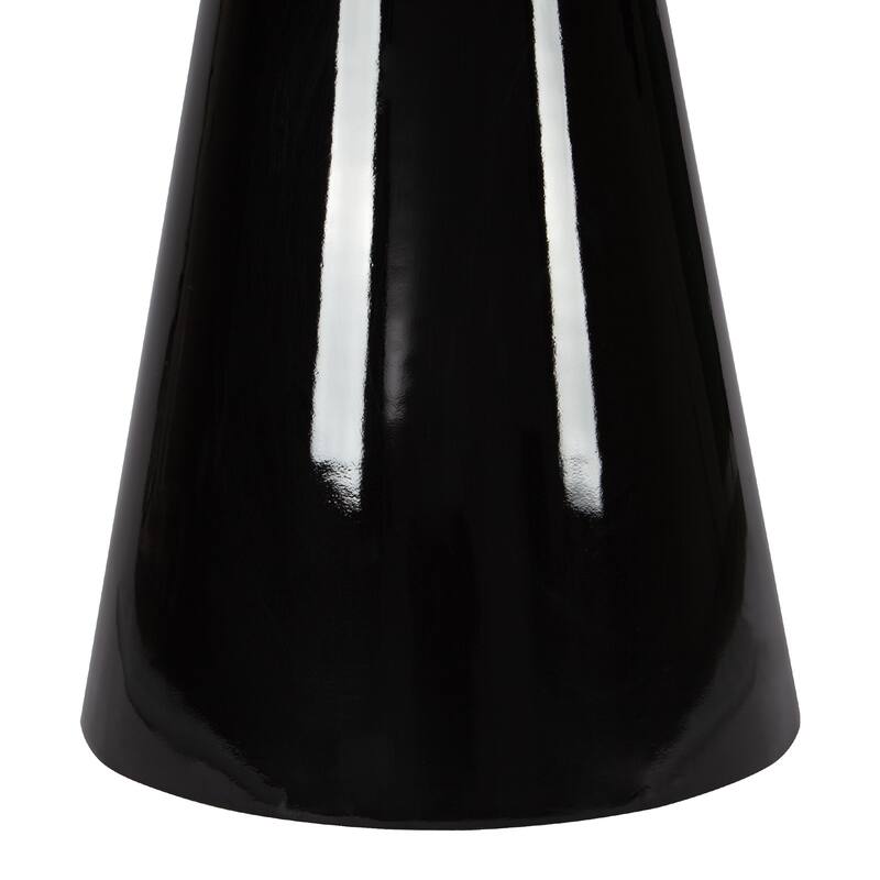 47" Round High-Gloss Black Dining Table