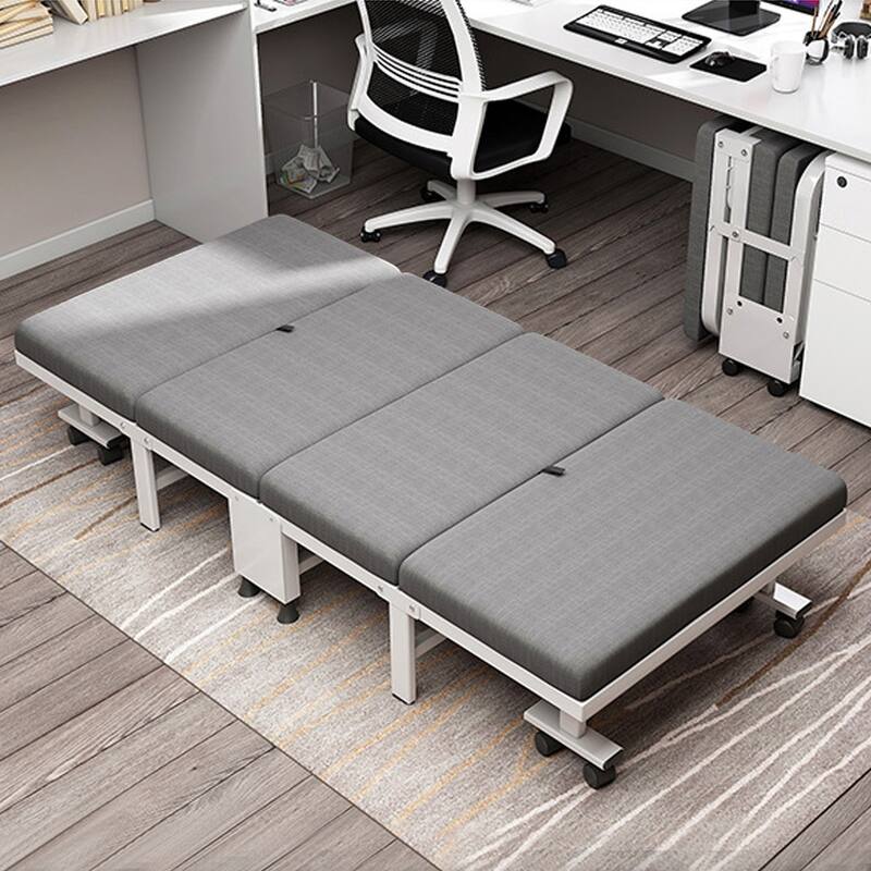 75" Portable Folding Bed Rollaway Guest Bed Twin Size with Mattress Pad