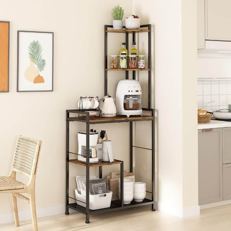 5 Tier Corner Shelf Stand - 24"D x 11.8"W x 55.2"H