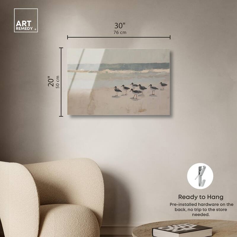 Seagulls at the Beach II Acrylic by Art Remedy, Ready to Hang