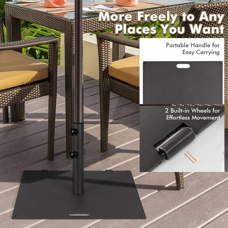 Gymax 50 LBS Patio Umbrella Base Stand 24'' Outdoor Square Market