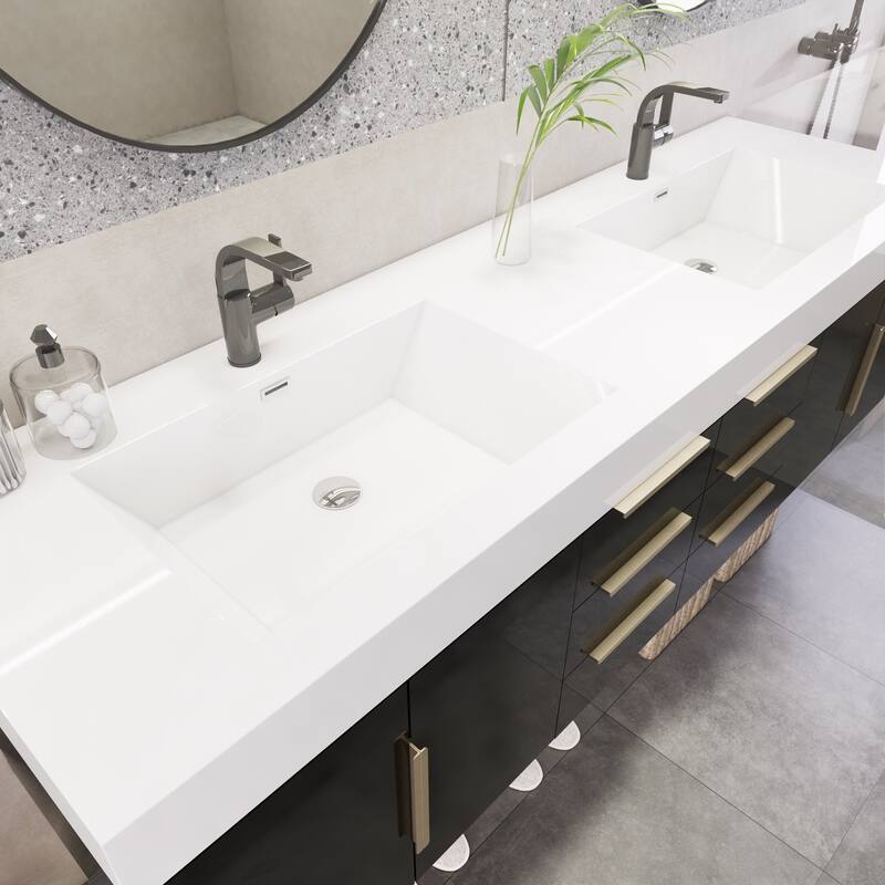 Noble 72" Floating Vanity with Reinforced Acrylic Double Sink