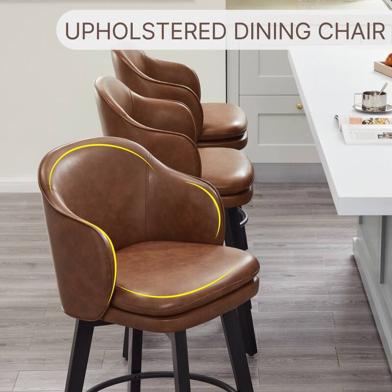 Spruce & Spring Kaylee Modern Swivel Counter Height Bar Stools with Arm