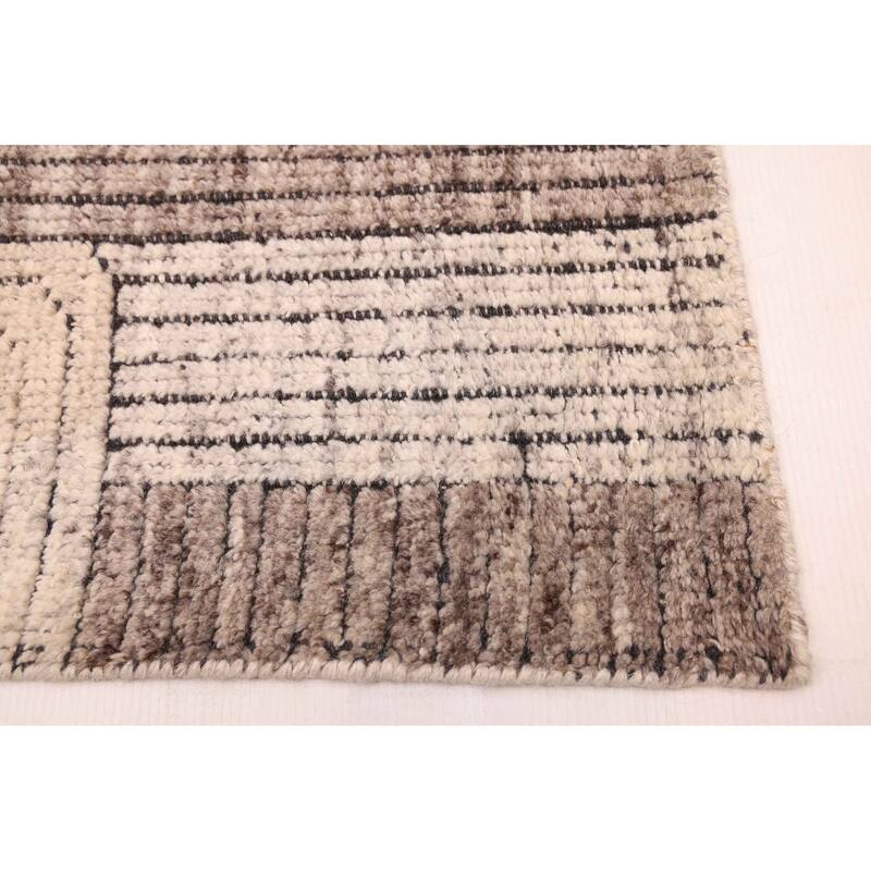ECARPETGALLERY Hand-knotted Tangier Ivory, Light Khaki Wool Rug - 5'5 x 7'5