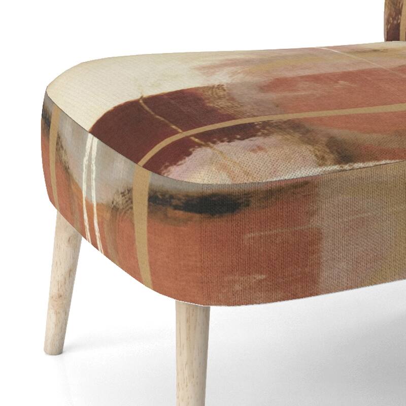 Designart "Chocolate Brown Elementary III" Upholstered Abstract Accent Chair and Modern & Contemporary Arm Chair