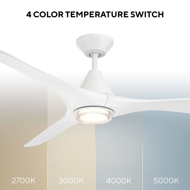Carve Indoor or Outdoor 3-Blade 60in Smart Ceiling Fan