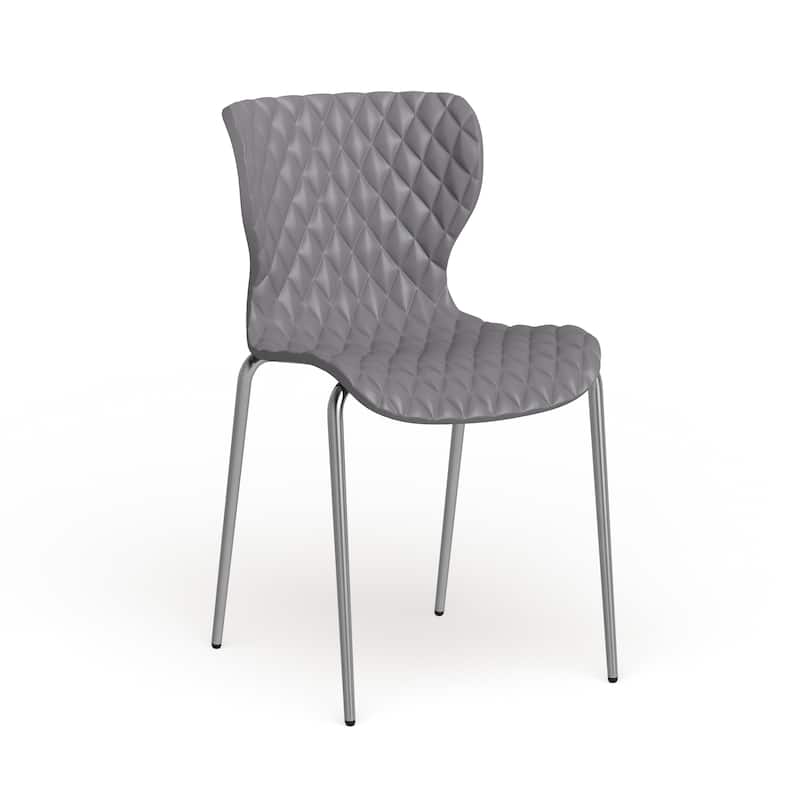 4 Pack Contemporary Design Plastic Stack Chair - Gray