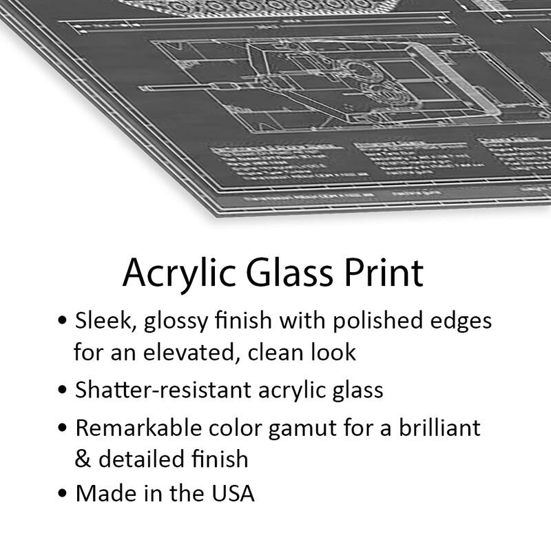 1980 M1A1 Abrams Battle Tank | Black Print On Acrylic Glass by Action Blueprints