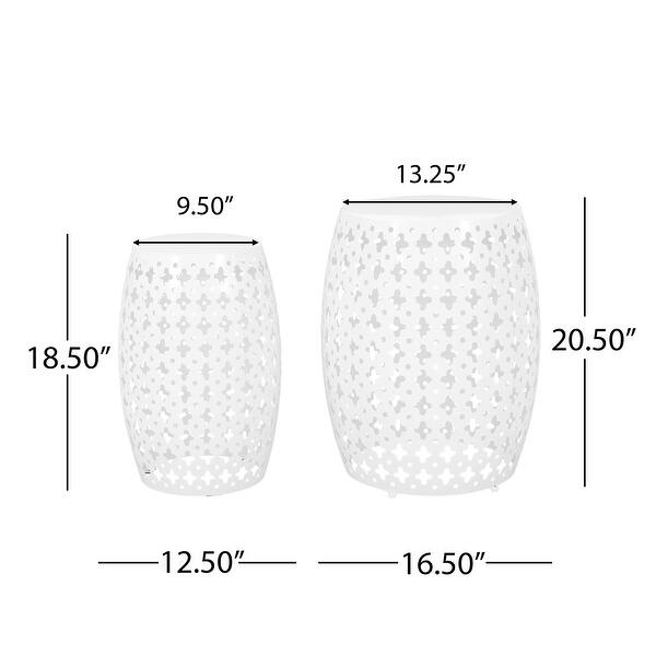 Colcord Outdoor Outdoor Metal Side Tables (Set of 2) by Christopher