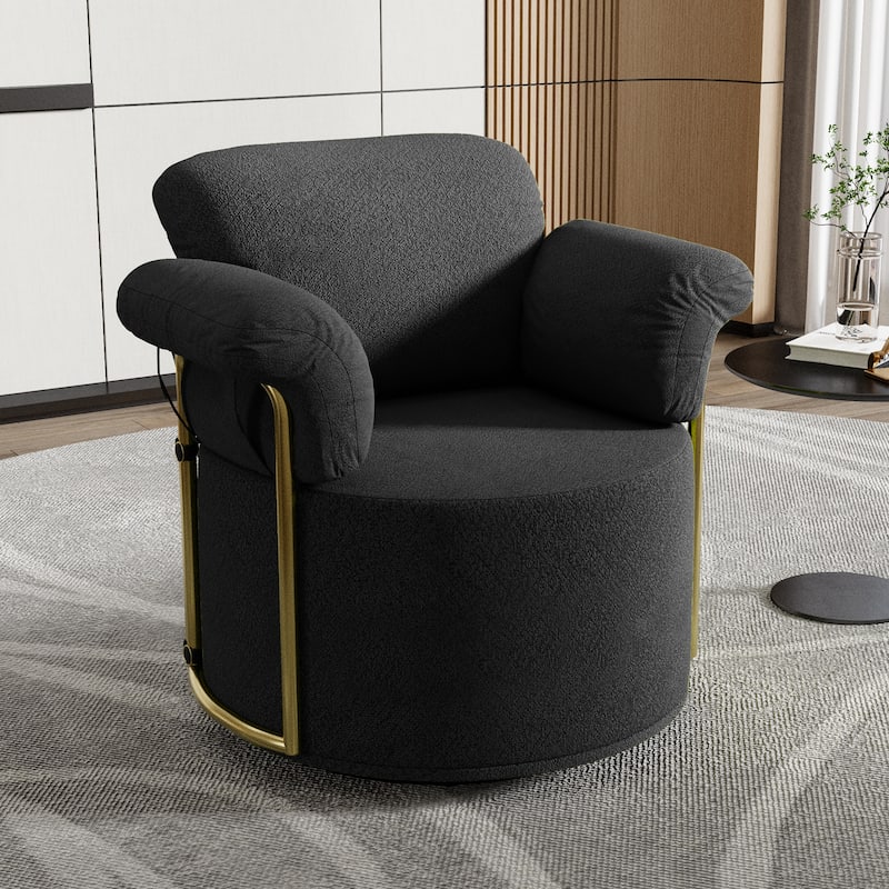 360 Degree Square Swivel Accent Sofa Chair for Living Room