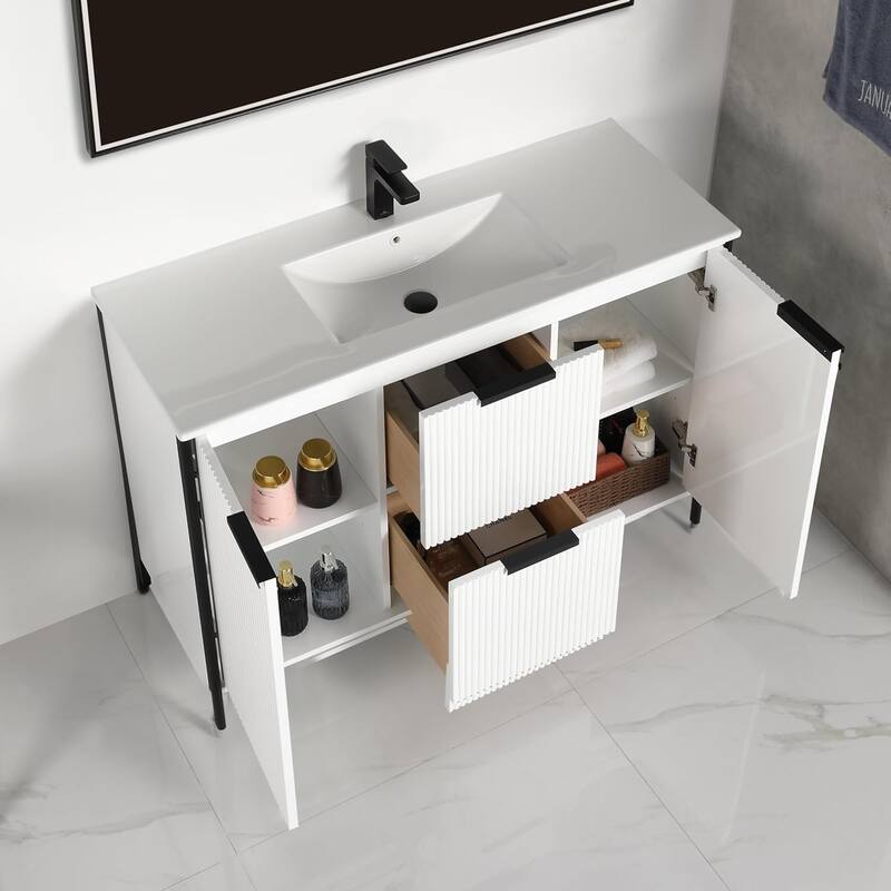 Blossom Annecy 48" Freestanding Bathroom Vanity w/ Black Ceramic Sink