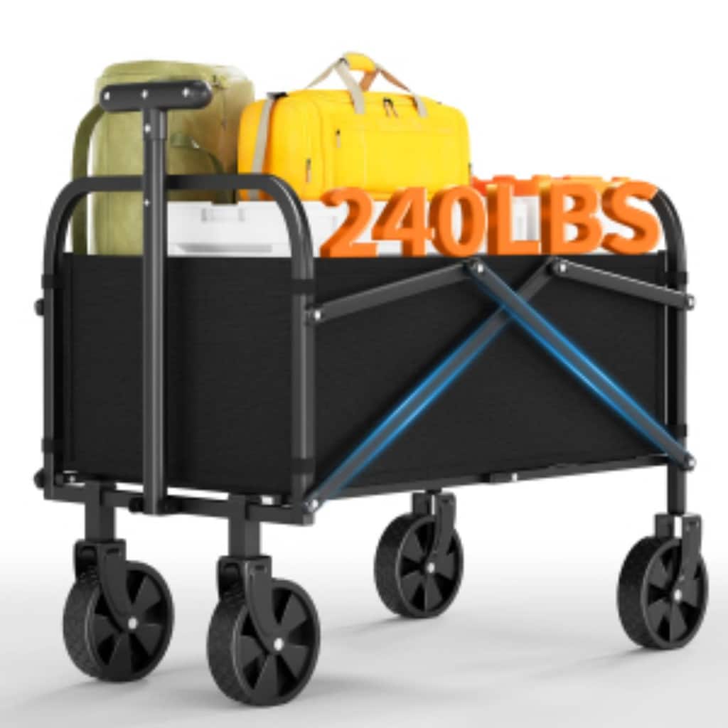 Foldable 240LBS Capacity Utility Heavy Duty Wagon Camping Cart
