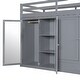 preview thumbnail 16 of 18, Gray Twin Solid Wood Loft Bed with Drawer & Wardrobes