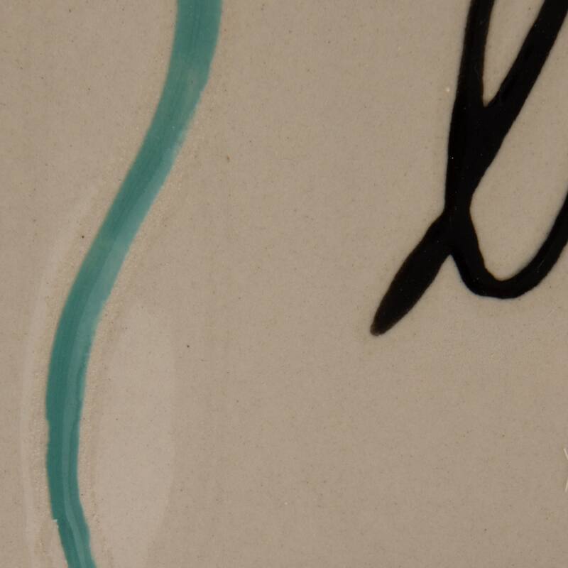 Stoneware Platter with Wax Relief "Bon Appétit" Design - 12.75"L x 6.0"W x 0.75"H