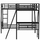 preview thumbnail 7 of 7, Black Contemporary Twin over Full Bunk Bed with Loft, Desk, Guardrails, Black