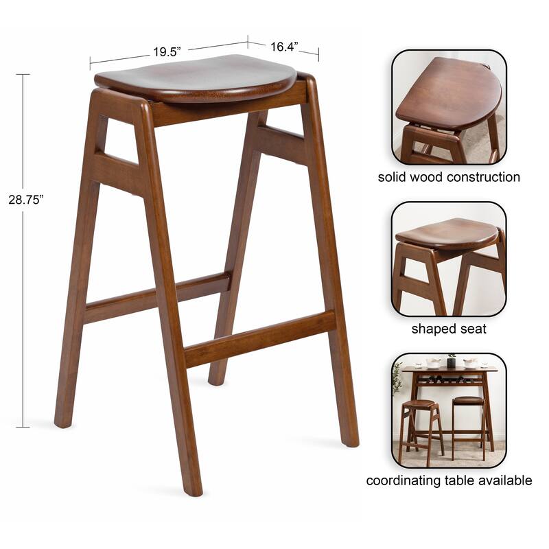 Kate and Laurel Morreau Wood Bar Stool - 17x20x29