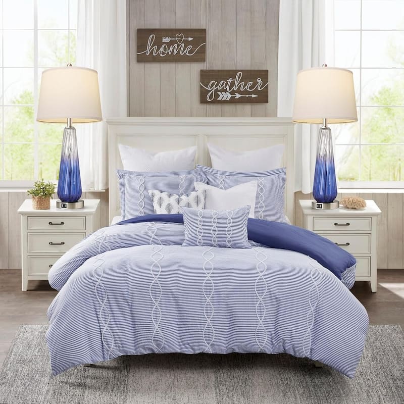 27.5" Table Lamps Set of 2 with Touch Control, 3-Way Dimmable Modern Glass Bedside Lamps with USB A+C Ports, Fabric Shade