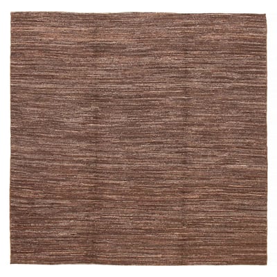 ECARPETGALLERY Flat-Weave Natural Brown Wool Kilim - 9'7 x 9'10