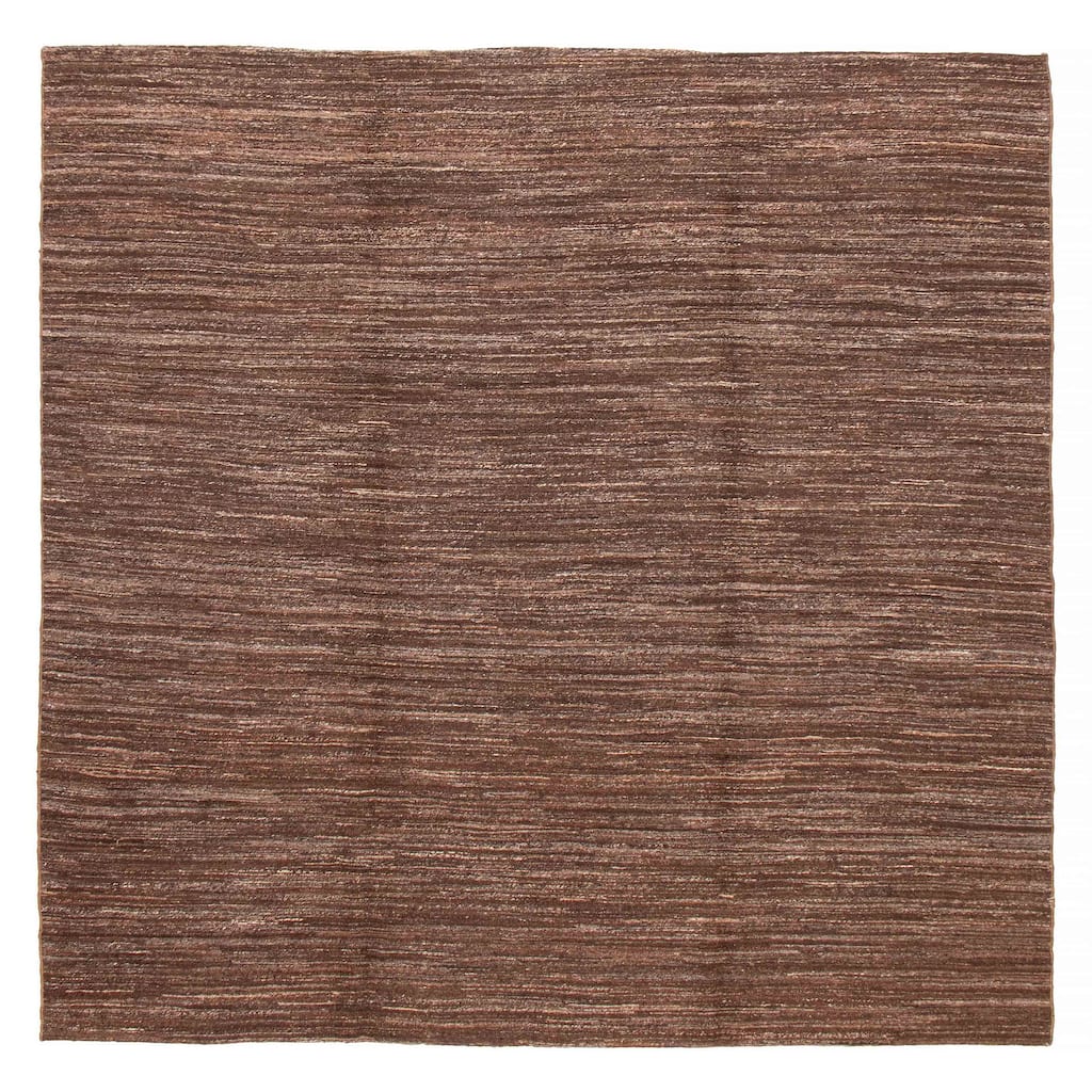 ECARPETGALLERY Flat-Weave Natural Brown Wool Kilim - 9'7 x 9'10