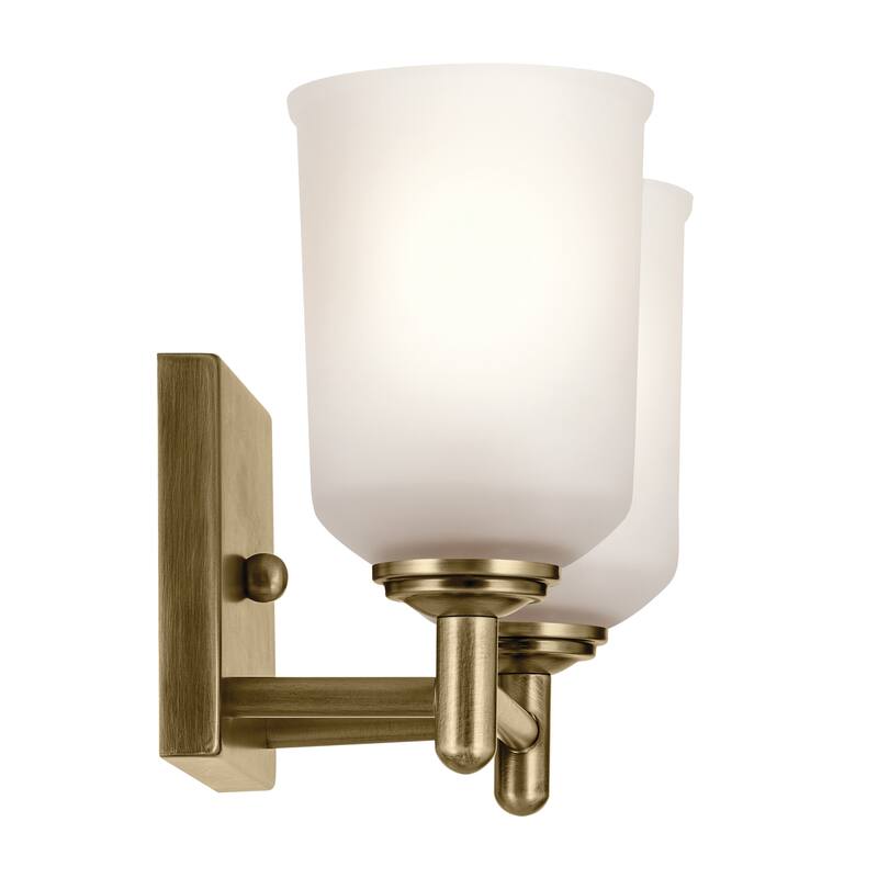 Kichler Lighting Shailene 12.5 in. 2-Light Natural Brass Vanity Light - 12.5 in