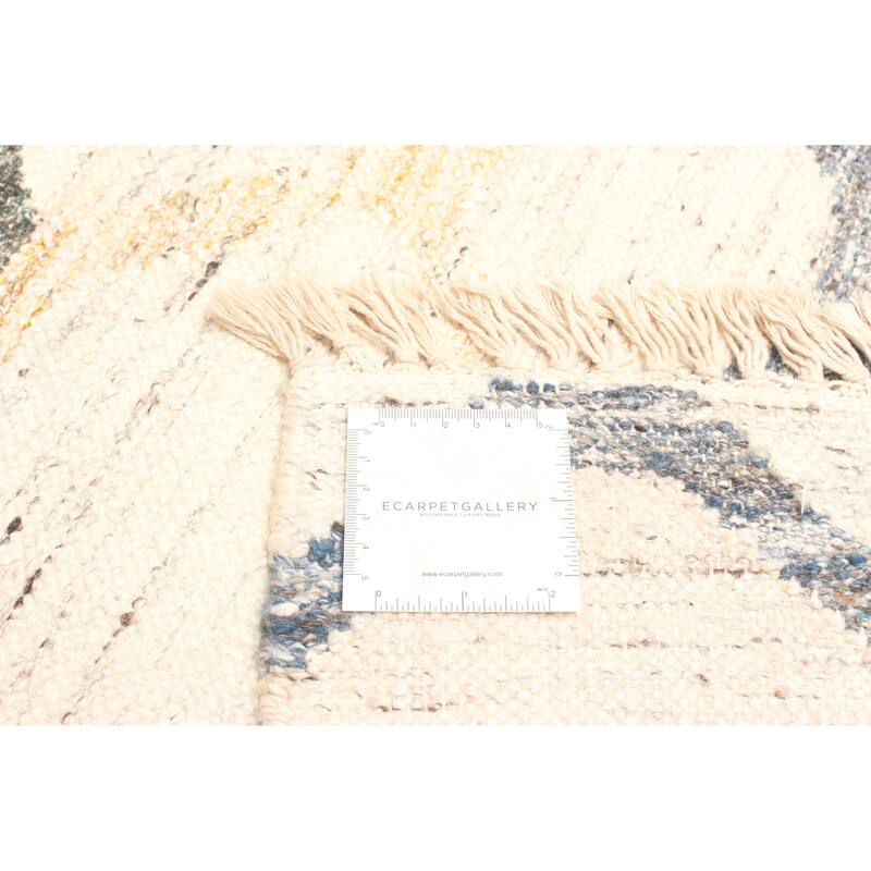 ECARPETGALLERY Flat-Weave Ankara FW Cream Wool Kilim - 5'2 x 7'9