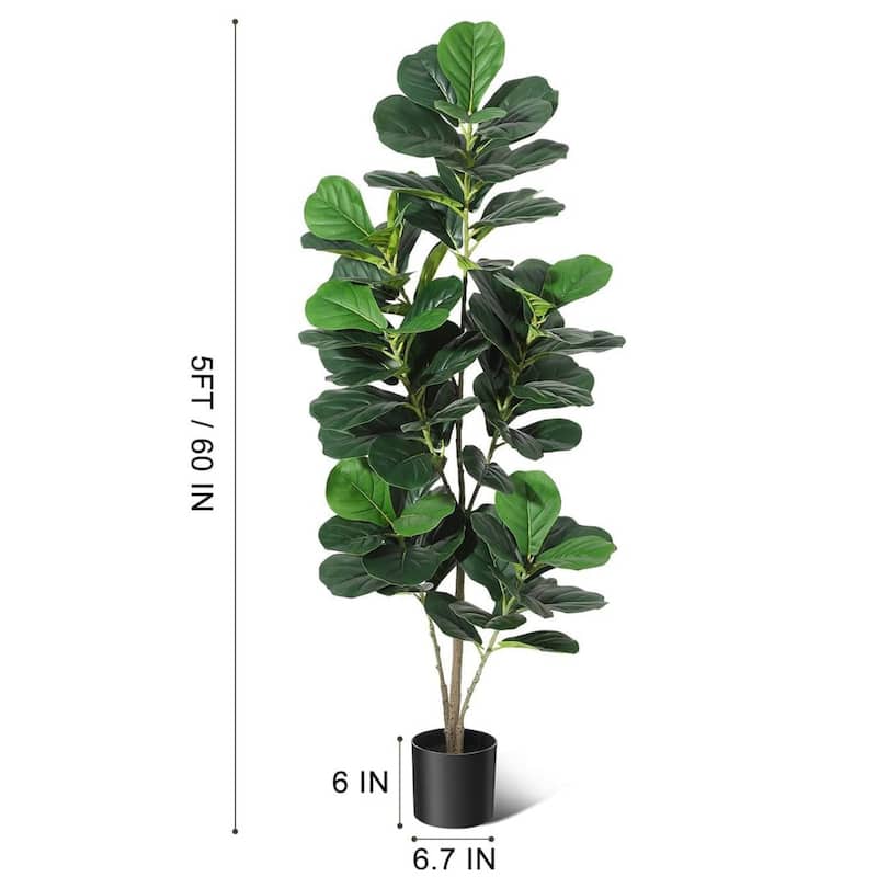 Fiddle Leaf Fig Artificial Tree Faux Floor Plant for Home Decor
