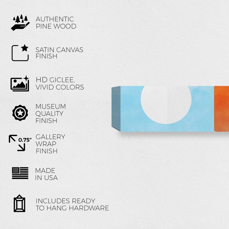 Wynwood Studio Canvas Abstract Wave Cycle Set Blue and Modern & Contemporary Wall Art Canvas Print