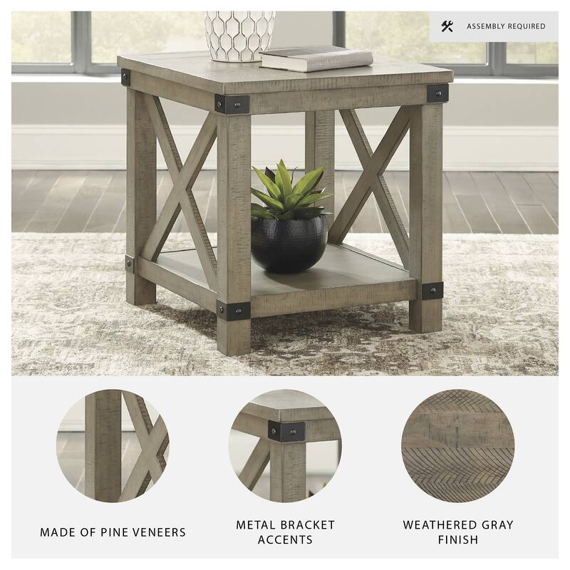 Aldwin End Table - Gray