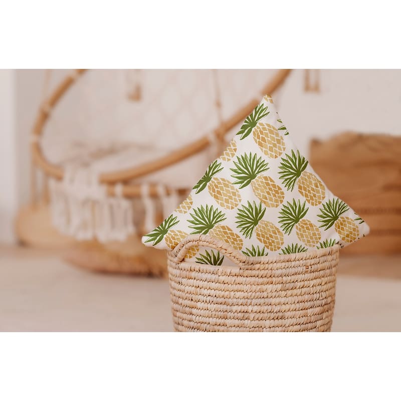 Pineapple Stripes, Geometric Print Outdoor Pillow