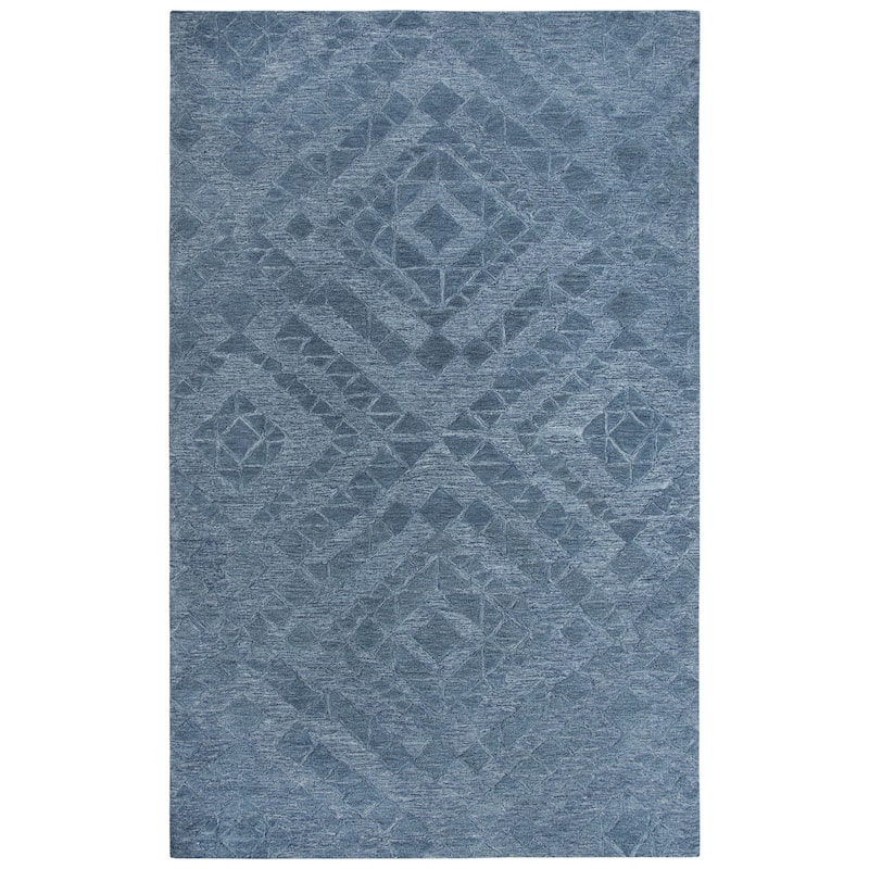 Alora Decor Emerson Blue Diamond Hand-tufted Wool Rug
