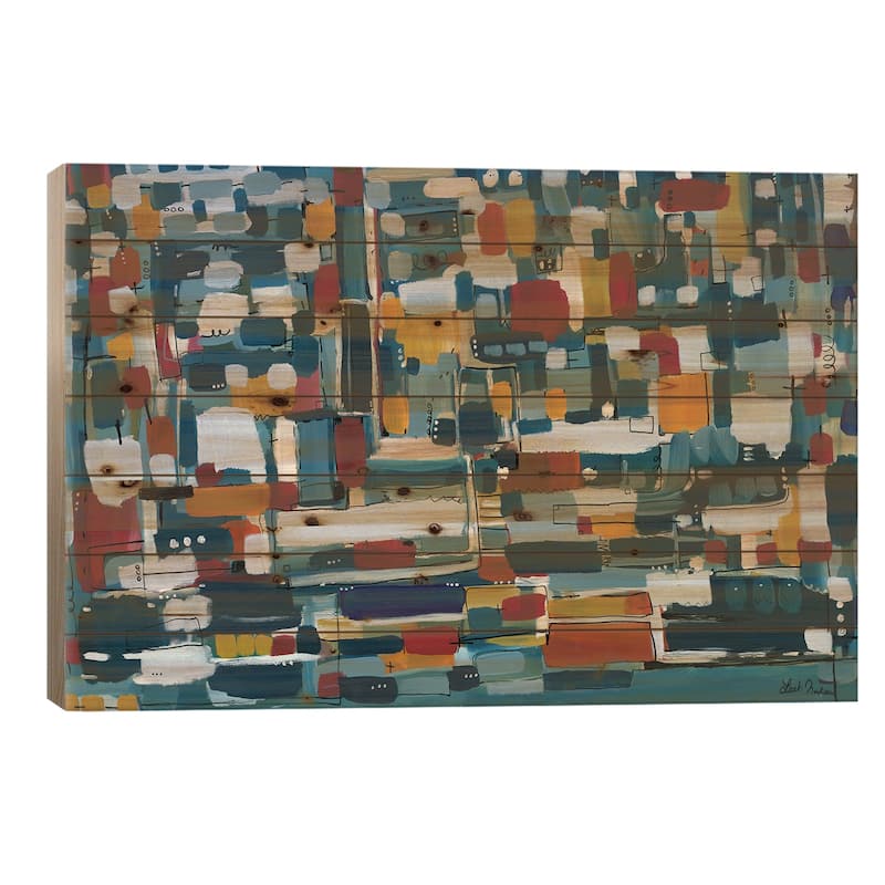 Modern Theory Print On Wood by Leah Nadeau - Multi-Color - 26x40x1.5