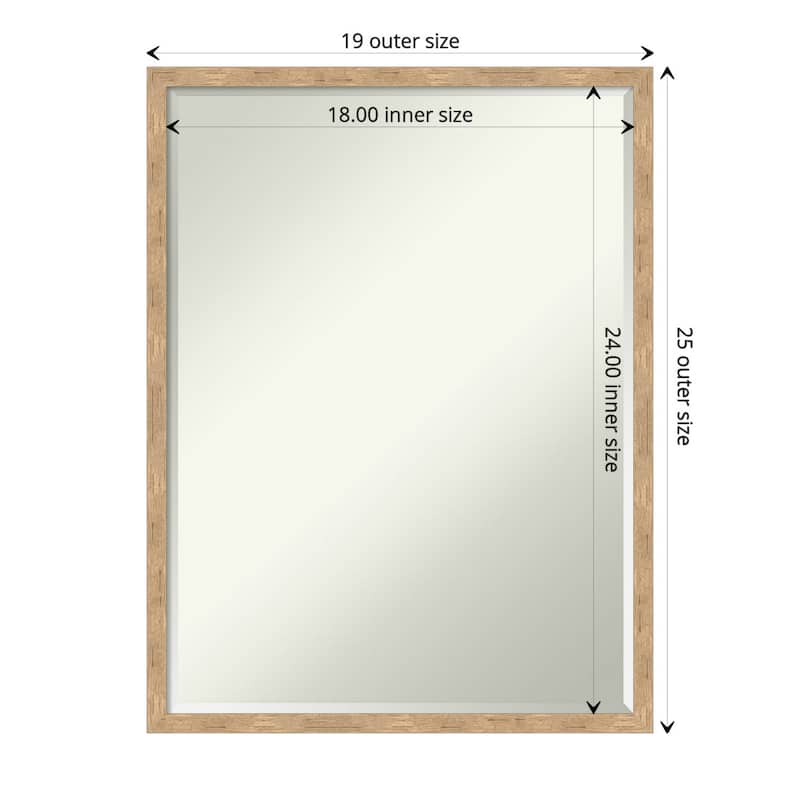 Imprint Half-Inch-Bevel Wood Framed Bathroom Vanity Wall Mirror - Glass Size 18x24 - Imprint Light Bronze