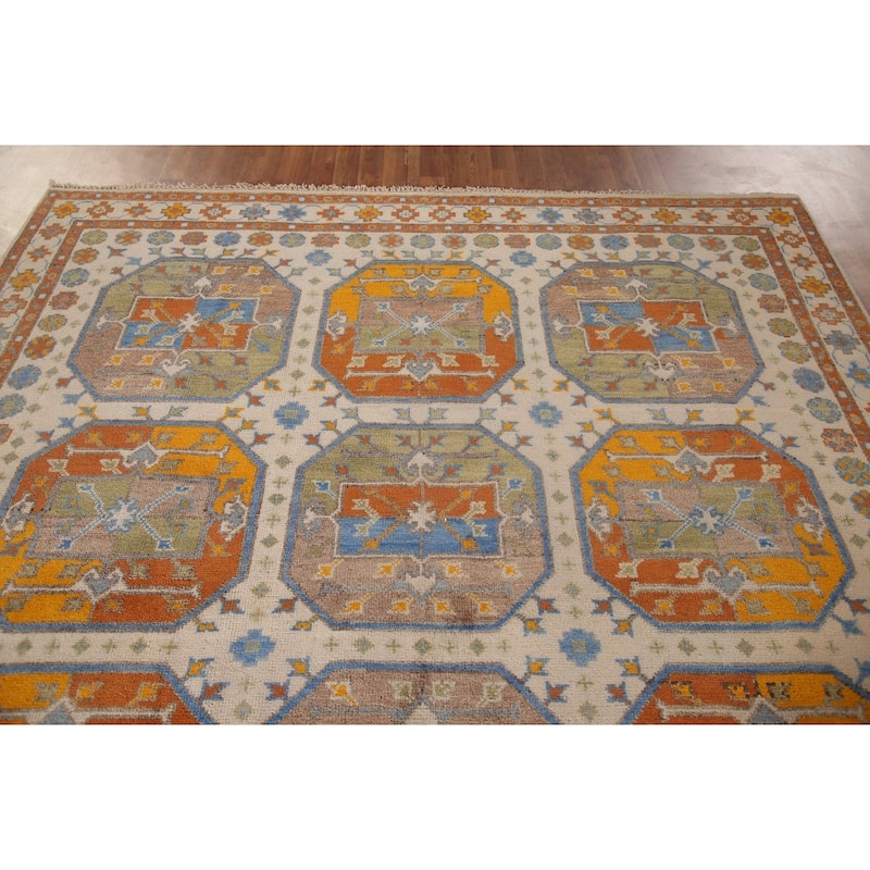 Geometric Khotan Oriental Area Rug Wool Carpet - 8'1" x 10'2"