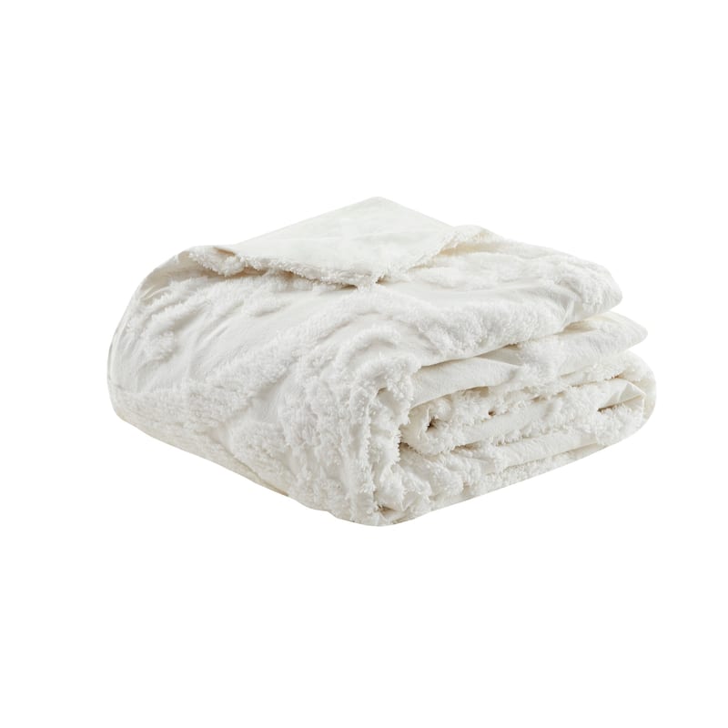 Madison Park Aeriela Tufted Cotton Chenille Damask Duvet Cover Set