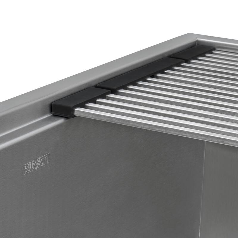 Ruvati 23 x 20 inch RV Workstation Drop-in Topmount Bar Prep Kitchen Sink 16 Gauge - RVH8203