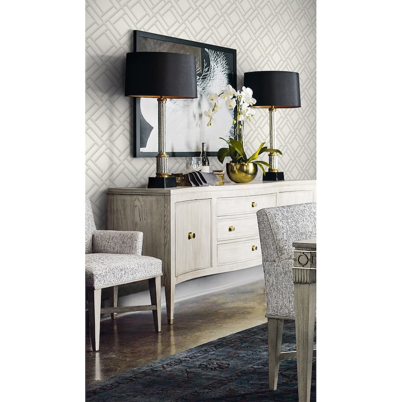 Seabrook Designs Lillian August Block Trellis Unpasted Wallpaper