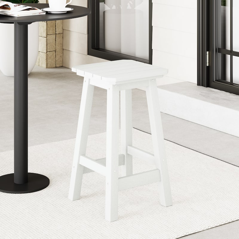 Polytrends Laguna Hdpe All Weather Outdoor Patio 24" Square Counter Stool