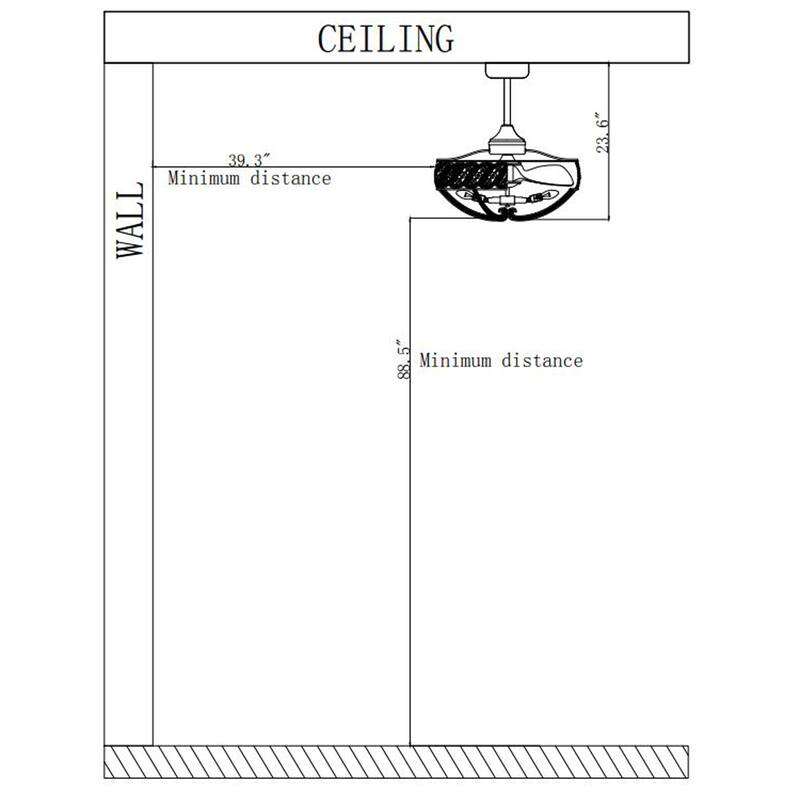 Sandi 24 Inch Glam Crystal Fandelier 6 Light with Remote