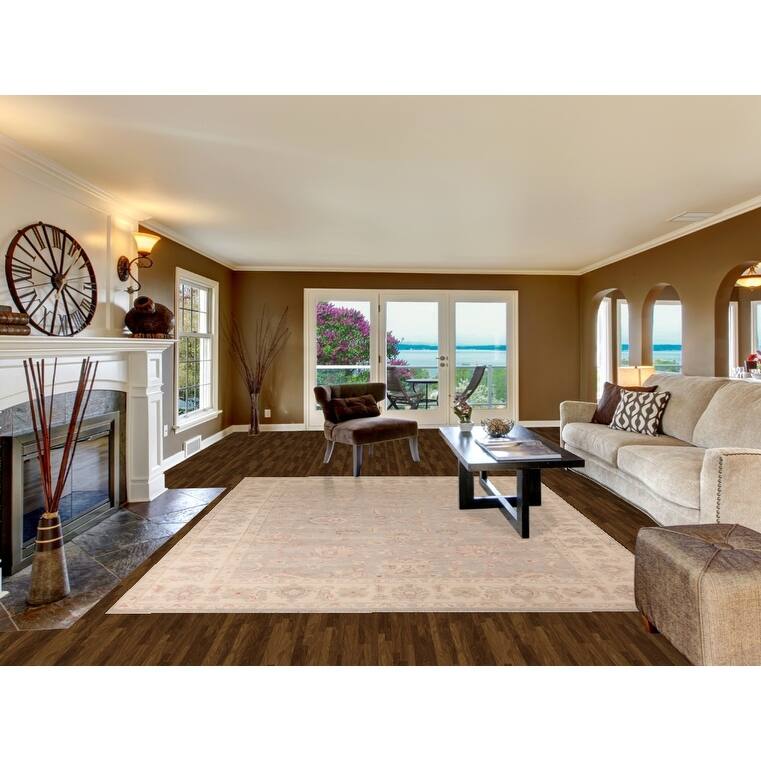 Hand Knotted Oriental 100% Wool Carpet Transitional All-Over Beige & Ivories Oushak Area Rug - 10' 2'' X 8' 2''
