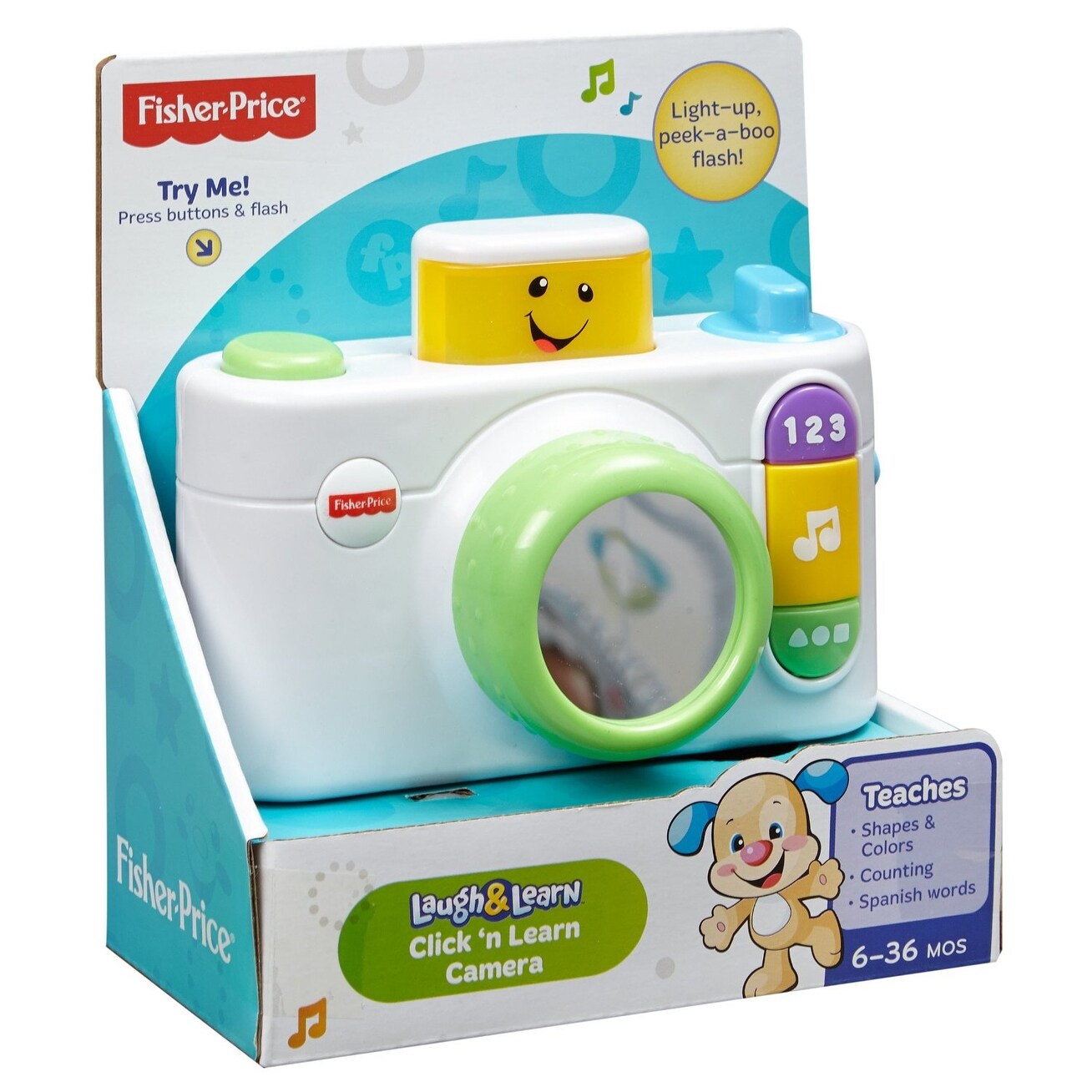 Fisher Price Laugh Learn Click n Learn Camera Toy White Bed