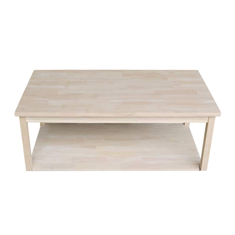 Unfinished Solid Parawood Portman Coffee Table