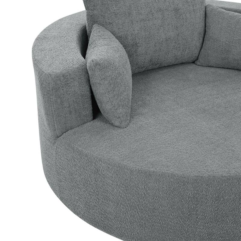 Modern 360° Swivel Round Barrel Chair by Harper & Bright Designs